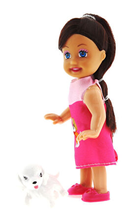 Öğretici Oyuncak Cute Girl Köpek Figürlü Kumral Mini Bebek Kız Erkek Çocuk Eğitici Eğitici Oyunca