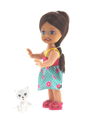 Kız Çocuk Oyuncak Erkek Çocuk Oyuncak Cute Girl Kedi Figürlü Kumral Mini Bebek Eğitici Oyuncaklar