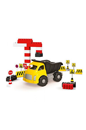 Kız Çocuk Oyuncak Erkek Çocuk Oyuncak 6045 Dolu, Jumbo Kamyon Trafik Seti ve Bloklar Eğitici Oyuncak