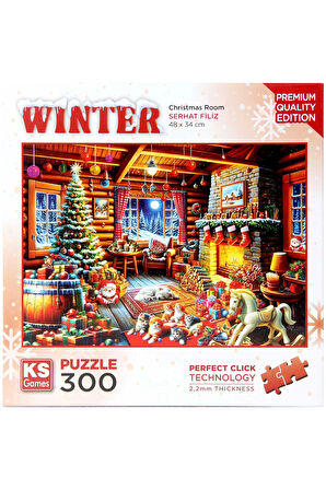 Kız Çocuk Oyuncak Erkek Çocuk Oyuncak KS Games Christmas Room Puzzle 300 Parça Eğitici Oyuncaklar