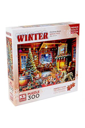 Kız Çocuk Oyuncak Erkek Çocuk Oyuncak KS Games Christmas Room Puzzle 300 Parça Eğitici Oyuncaklar
