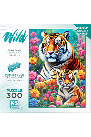 Kız Çocuk Oyuncak Erkek Çocuk Oyuncak KS Games Tigers Family Puzzle 300 Parça Eğitici Oyuncaklar