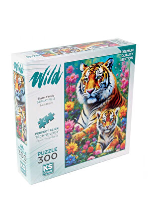 Kız Çocuk Oyuncak Erkek Çocuk Oyuncak KS Games Tigers Family Puzzle 300 Parça Eğitici Oyuncaklar