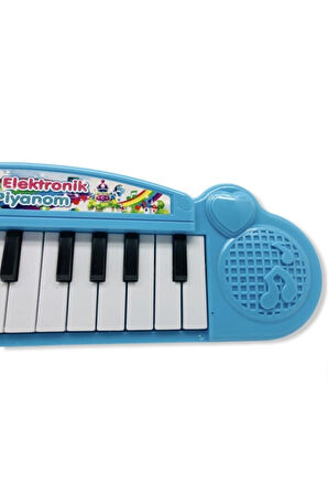 Eğitici Öğretici Çocuk Oyuncaklar 22 Tuşlu Çocuk Müzik Oyuncak Org Piyano Mavi