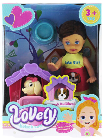 Eğlenceli Oyuncak Lovely Mini Bebek Evcil Hayvan ve Kulübesi Oyun Seti Kız Erkek Çocuk Eğitici Eği