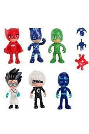Eğitici Eğlenceli Çocuk Oyuncak Pjmasks Pj Maskeliler Pijamaskeliler 10 Pcs Figür Araç Set