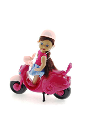 Kız Çocuk Oyuncak Erkek Çocuk Oyuncak Cute Doll Mini Bebek ve Mor Vespa Eğitici Oyuncaklar