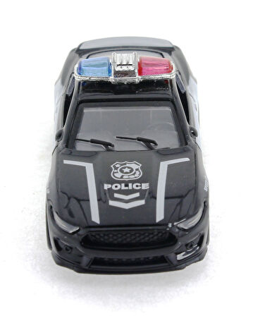 Eğitici Oyuncak Die Cast Çek Bırak Metal Siyah Polis Arabası Kız Erkek Çocuk Eğitici Eğitici Oyu