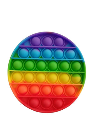 Eğitici Öğretici Çocuk Oyuncaklar Pop It Push Bubble Fidget Zihinsel Stres Oyuncağı Gökkuşağı Popit