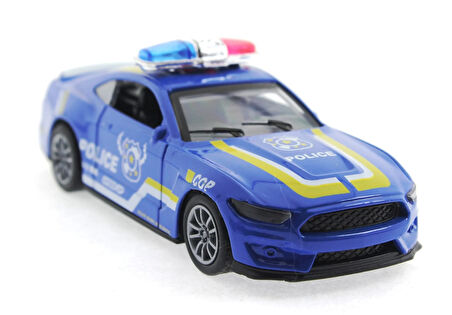 Öğretici Oyuncak Die Cast Çek Bırak Metal Mavi Polis Arabası Kız Erkek Çocuk Eğitici Eğitici Oyun