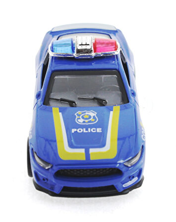 Öğretici Oyuncak Die Cast Çek Bırak Metal Mavi Polis Arabası Kız Erkek Çocuk Eğitici Eğitici Oyun