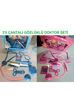 Eğitici Öğretici Çocuk Oyuncaklar Çantalı Gözlüklü Mavi Doktor Seti Pembe Doktor Seti Ikisi Birarada