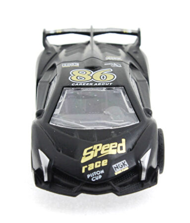 Eğitici Oyuncak Die Cast Çek Bırak Metal Siyah Yarış Arabası 86 Kız Erkek Çocuk Eğitici Eğitici