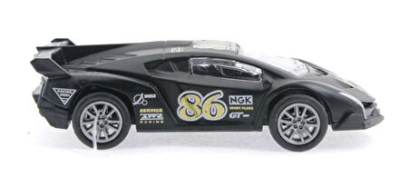 Eğitici Oyuncak Die Cast Çek Bırak Metal Siyah Yarış Arabası 86 Kız Erkek Çocuk Eğitici Eğitici