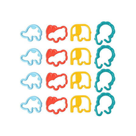 Kız Erkek Çocuk Oyuncak 30774 Kanz Sevimli Hayvanlar Zinciri 16 parça / +3 ay Kız Erkek Çocuk Eğitici Eğ