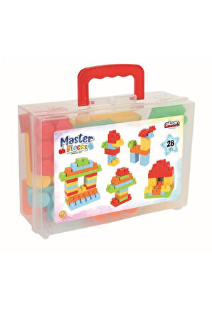 Kız Çocuk Oyuncak Erkek Çocuk Oyuncak 03 577 Master Bloklar 28 Parça Çantalı -Oyuncak Eğitici Oyunca