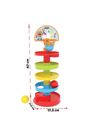 Kız Çocuk Oyuncak Erkek Çocuk Oyuncak 03 653 Basketli Çıngıraklı Top Oyunu -Oyuncak Eğitici Oyuncakl
