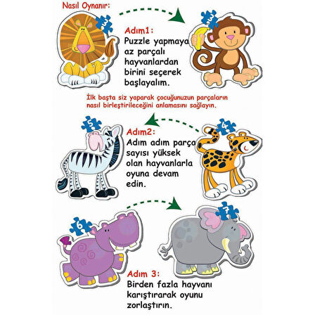 Kız Erkek Çocuk Oyuncak 1703 Dıytoy, Baby Puzzle-Benim İlk Hayvanlar Kız Erkek Çocuk Eğitici Eğitici Oyu