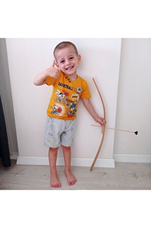 Eğitici Öğretici Çocuk Oyuncaklar Iskender Ok Yay Seti 1 Yay 3 Ok Verniksiz Doğal Oyuncak Dikkat Kal