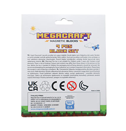 Kız Erkek Çocuk Oyuncak Megacraft 9 Parça Çiçekli Yaprak Çimen Blok Kız Erkek Çocuk Eğitici Eğitici Oyun