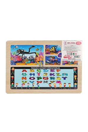 Kız Çocuk Oyuncak Erkek Çocuk Oyuncak ONY-187-188-189-190 Ahşap Eğitici Puzzle Denizde Yaşam Eğitici