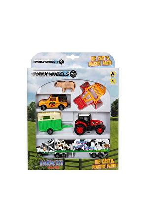 Kız Çocuk Oyuncak Erkek Çocuk Oyuncak 19403 Araçlı Çiftlik Seti 6 Parça -Sunman Eğitici Oyuncaklar