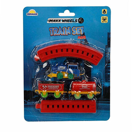 Eğlenceli Oyuncak 2559 Maxx Wheels Mini Tren Seti 11 Parça -Sunman Kız Erkek Çocuk Eğitici Eğitici