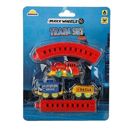 Eğlenceli Oyuncak 2559 Maxx Wheels Mini Tren Seti 11 Parça -Sunman Kız Erkek Çocuk Eğitici Eğitici