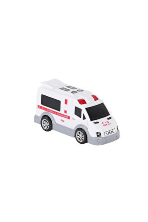 Kız Çocuk Oyuncak Erkek Çocuk Oyuncak URT004-01 Şehrin Kırılmazları Sürtmeli Ambulans -Birliktoys Eğ