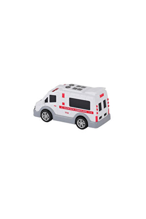 Kız Çocuk Oyuncak Erkek Çocuk Oyuncak URT004-01 Şehrin Kırılmazları Sürtmeli Ambulans -Birliktoys Eğ