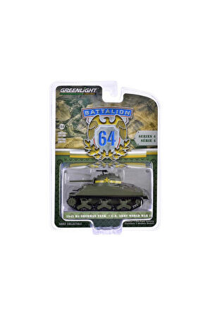 Kız Çocuk Oyuncak Erkek Çocuk Oyuncak Greenlight 1/64 Battalion 64 Series 4- 1943 M4 Sherman Tank US