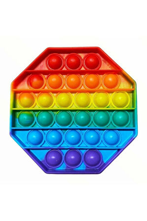 Eğitici Öğretici Çocuk Oyuncaklar Ficıt Stres Oyunu Push Bubble Gökkuşağı Renkli Baloncuk Patlatma O