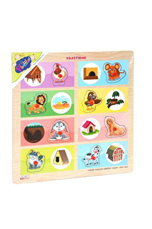 Kız Çocuk Oyuncak Erkek Çocuk Oyuncak ONY-363-364 Ahşap Tutmalı Eşleştirme Hangi Hayvan Nerede Yaşar