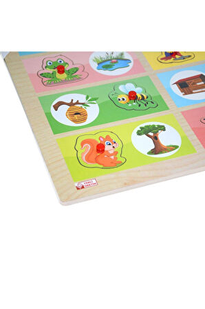 Kız Çocuk Oyuncak Erkek Çocuk Oyuncak ONY-363-364 Ahşap Tutmalı Eşleştirme Hangi Hayvan Nerede Yaşar