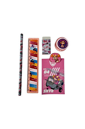 Kız Çocuk Oyuncak Erkek Çocuk Oyuncak Paw Patrol Metal Kalemlikli 7 Parça Kırtasiye Seti Eğitici Oyu