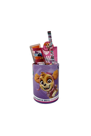 Kız Çocuk Oyuncak Erkek Çocuk Oyuncak Paw Patrol Metal Kalemlikli 7 Parça Kırtasiye Seti Eğitici Oyu
