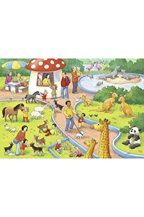 Kız Çocuk Oyuncak Erkek Çocuk Oyuncak 78134 Hayvanat Bahçesi 2x24 parça Ravensburger Puzzle Eğitici