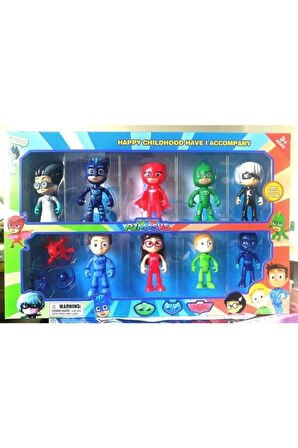 Eğitici Öğretici Çocuk Oyuncaklar Pijamaskeliler 12 Parça Figür Set