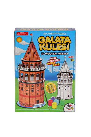Kız Çocuk Oyuncak Erkek Çocuk Oyuncak 8210 Galata Kulesi Ahşap 3D Puzzle Eğitici Oyuncaklar