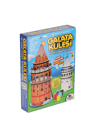 Kız Çocuk Oyuncak Erkek Çocuk Oyuncak 8210 Galata Kulesi Ahşap 3D Puzzle Eğitici Oyuncaklar