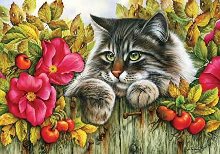 Eğitici Oyuncak KS Puzzle 1000 Parça Rose Hedge Güllü Çit Kız Erkek Çocuk Eğitici Eğitici Oyunca