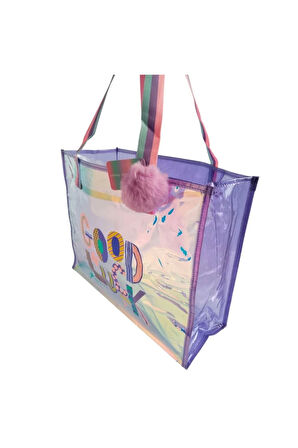 Kız Çocuk Oyuncak Erkek Çocuk Oyuncak Dream Vest Şeffaf Hologram Mor Good Luck Büyük Omuz Çantası Eğ