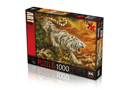 Eğlenceli Oyuncak KS Puzzle 1000 Parça White Tiger Beyaz Kaplan Kız Erkek Çocuk Eğitici Eğitici Oy