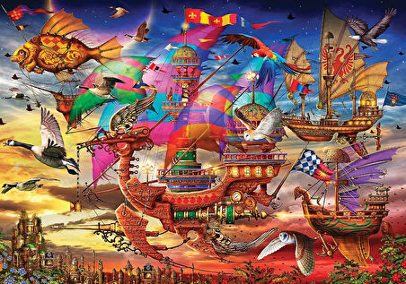 Kız Erkek Çocuk Oyuncak KS Puzzle 1000 Parça The Flight Uçuş Kız Erkek Çocuk Eğitici