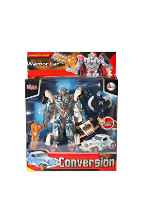 Kız Çocuk Oyuncak Erkek Çocuk Oyuncak HW-668-1-2 Işıklı Dönüşebilen Robot Araba -Vardem Eğitici Oyun