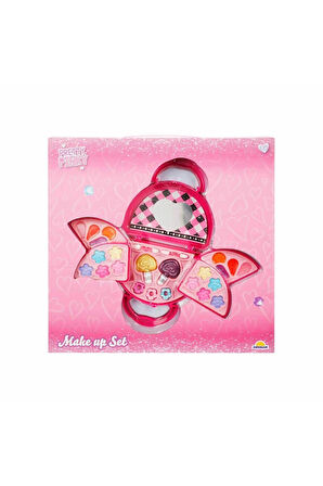 Kız Çocuk Oyuncak Erkek Çocuk Oyuncak Pretty Pinky 3 Katlı Pembe Çantalı Makyaj Seti Eğitici Oyuncak