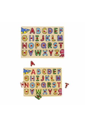 Kız Çocuk Oyuncak Erkek Çocuk Oyuncak 130443 Ahşap Raptiyeli Bultak Alfabe Eğitici Oyuncaklar
