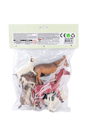 Kız Çocuk Oyuncak Erkek Çocuk Oyuncak SH-9001-Vardem Poşetli 6Pcs 8 İnch Çiftlik Hayvan ve Dinozor S