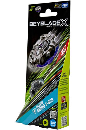 Takara Tomy X Horn Rhino 3-80S Defense Tip Metal Topaç – Booster Paket (Fırlatıcı Hariç)