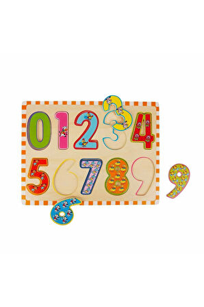 Kız Çocuk Oyuncak 5215 -Wooden Puzzle Numbers 10 Parça Erkek Çocuk Oyuncak Eğitici Oyuncaklar